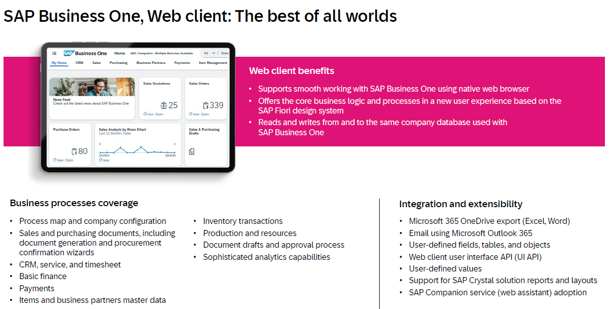 SAP Business One, Web client