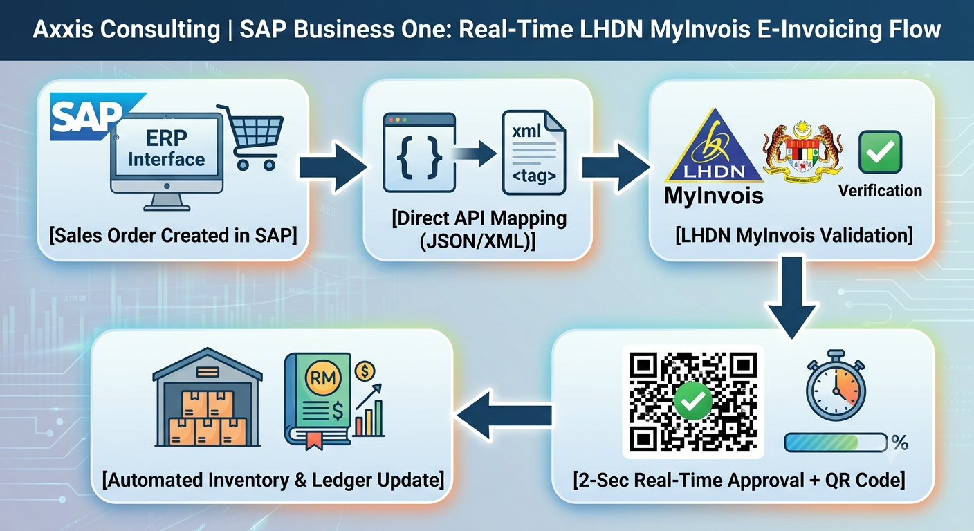 SAP B1_ERP for malaysian LHDN Mylnvois E-Invoicing Flow